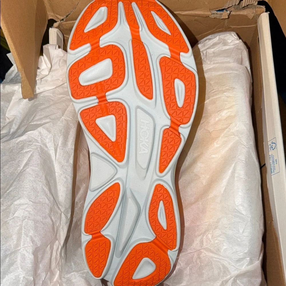Hoka Orange and Yellow Gradient Running Shoe with White Logo - Picture 3 of 4